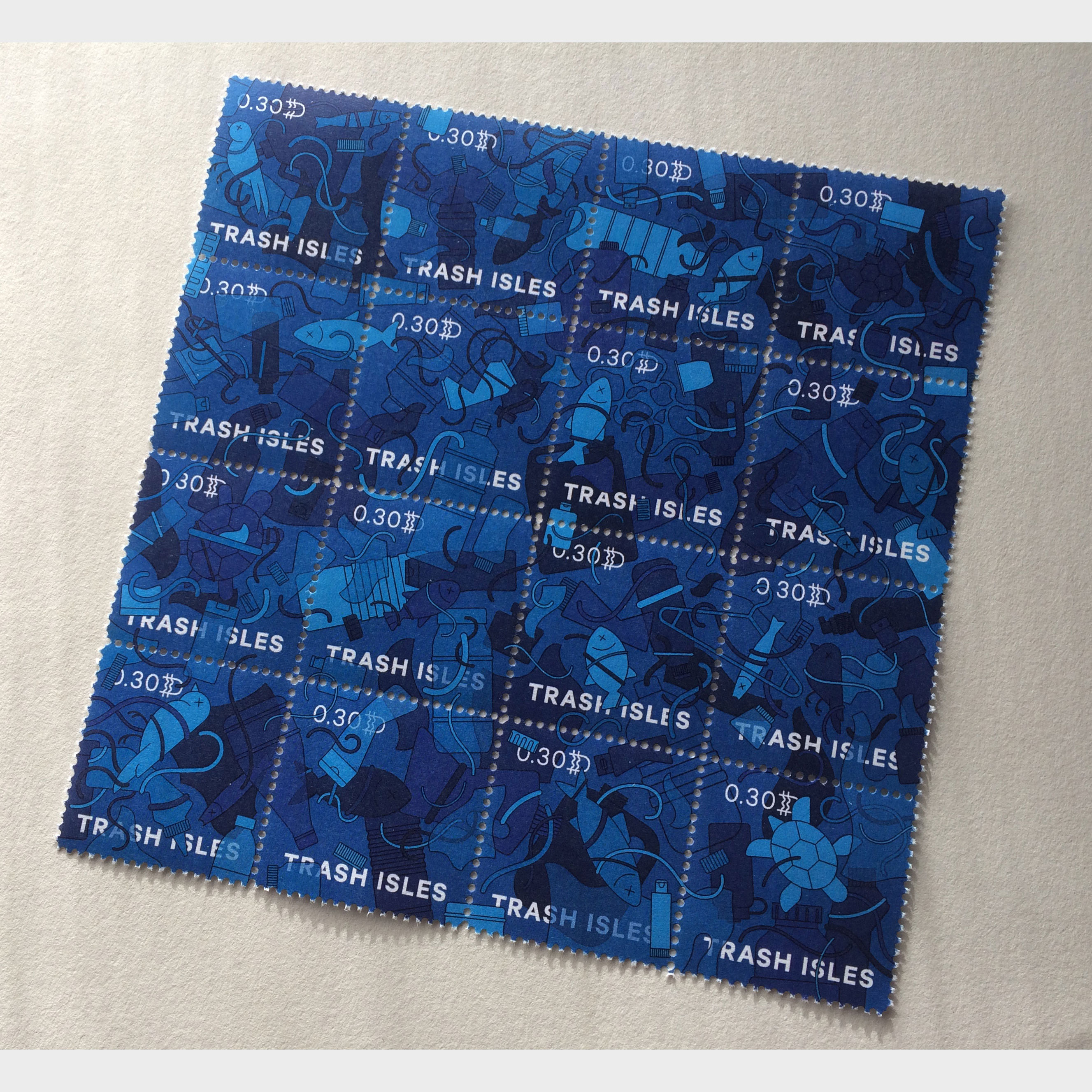 First issue stamps for Trash Isles