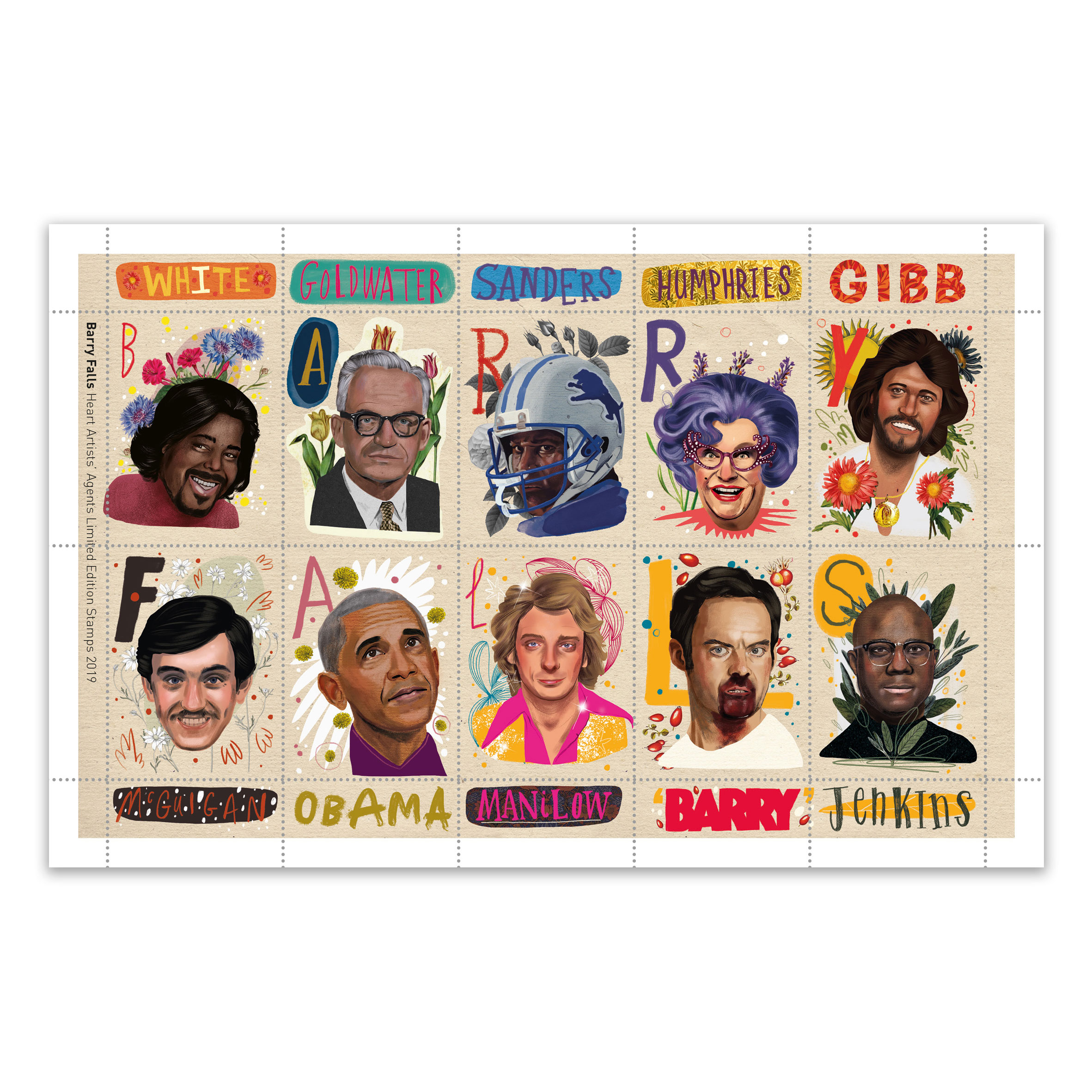 Barry Falls stamps _ famous Barrys