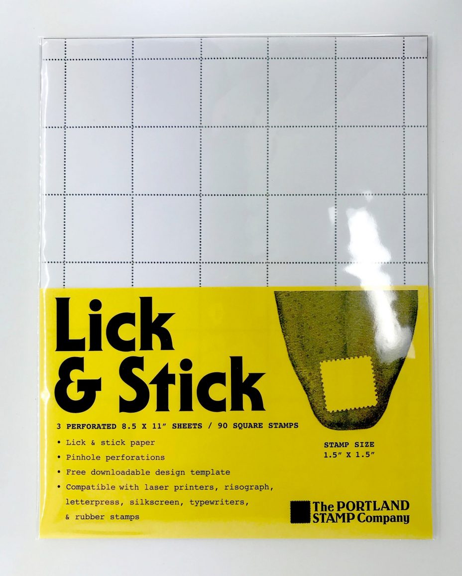 The Portland Stamp COmpany blank lick and stick sheets