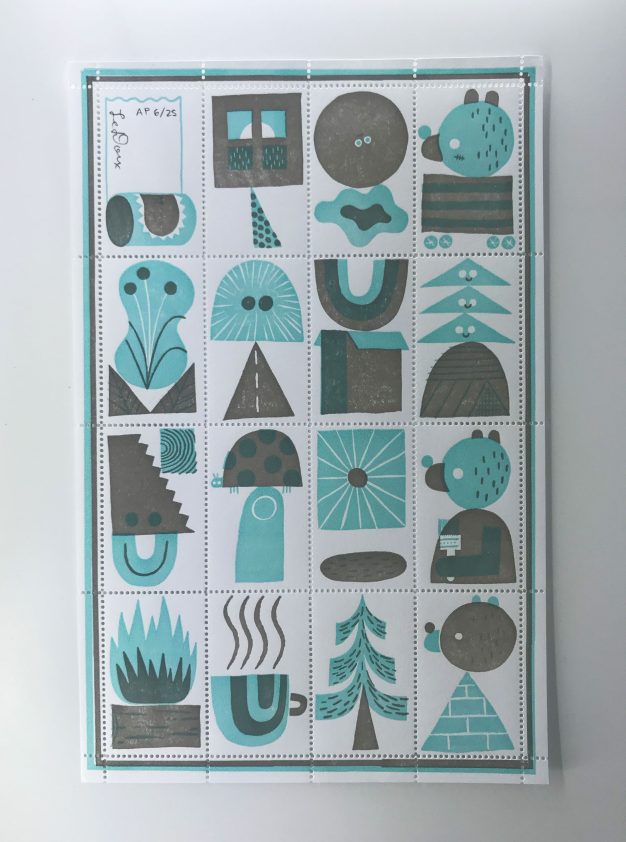 jesse ledoux two color letterpress stamps