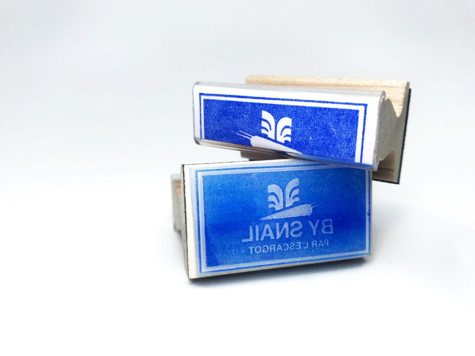 by snail rubber stamp large