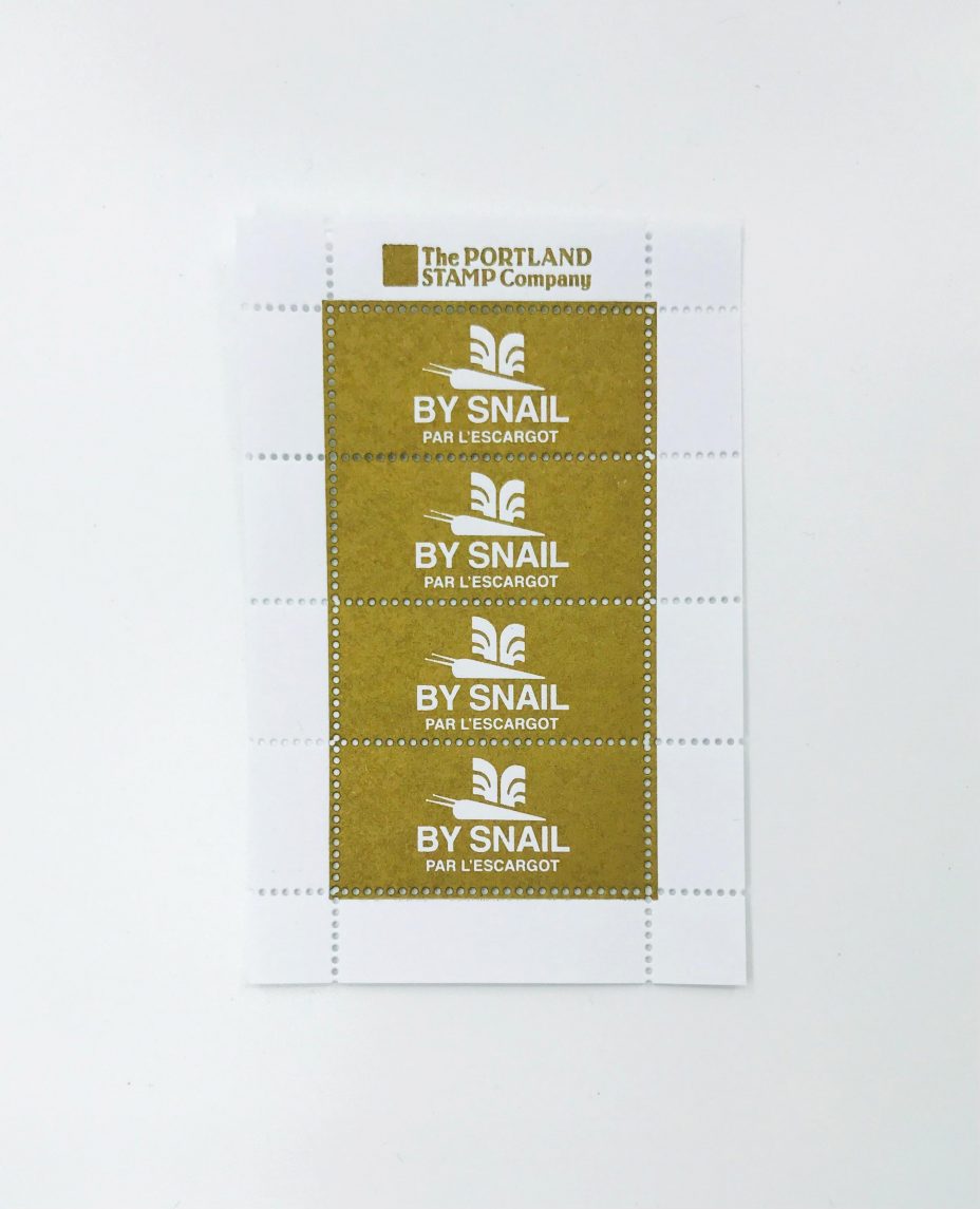 by snail letterpress gold stamp sheet