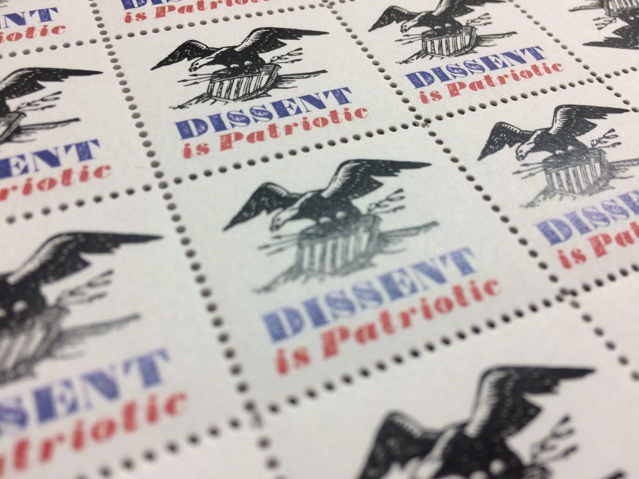 dissent is patriotic eagle stamp