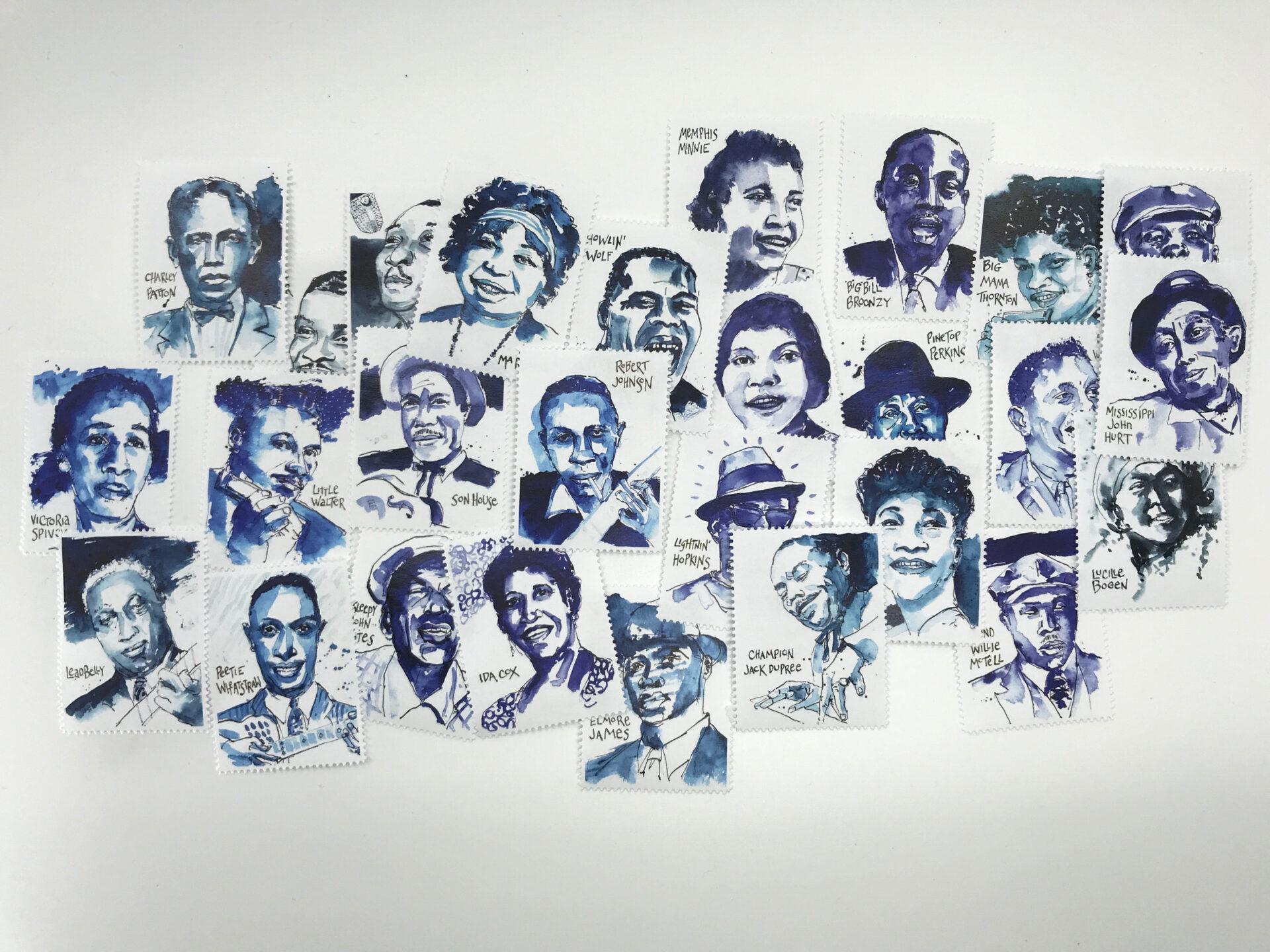 james terman the blues individual stamps 4