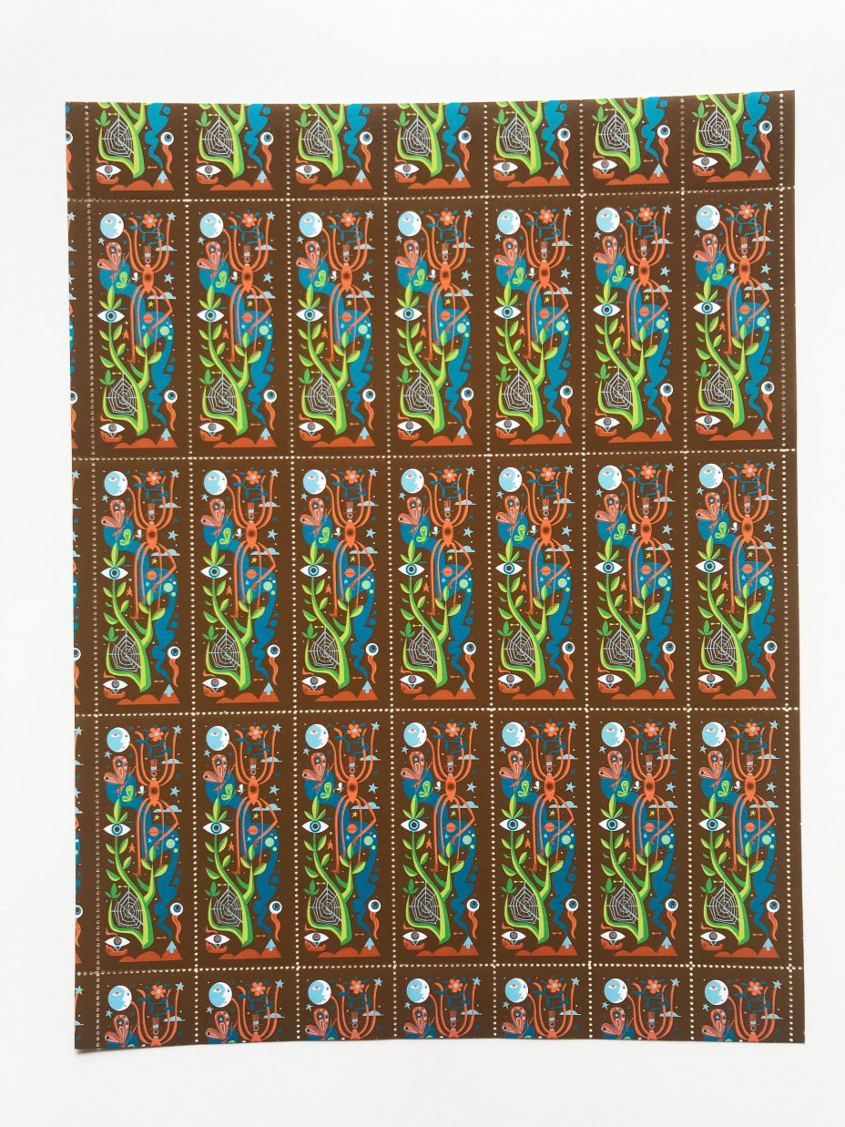 michael wertz spider and i artistamp full sheet 2