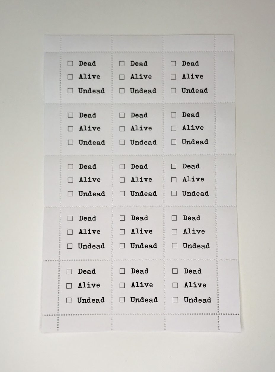 dead alive undead full stamp sheet