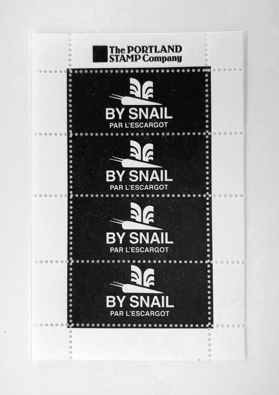by snail letterpress stamps black