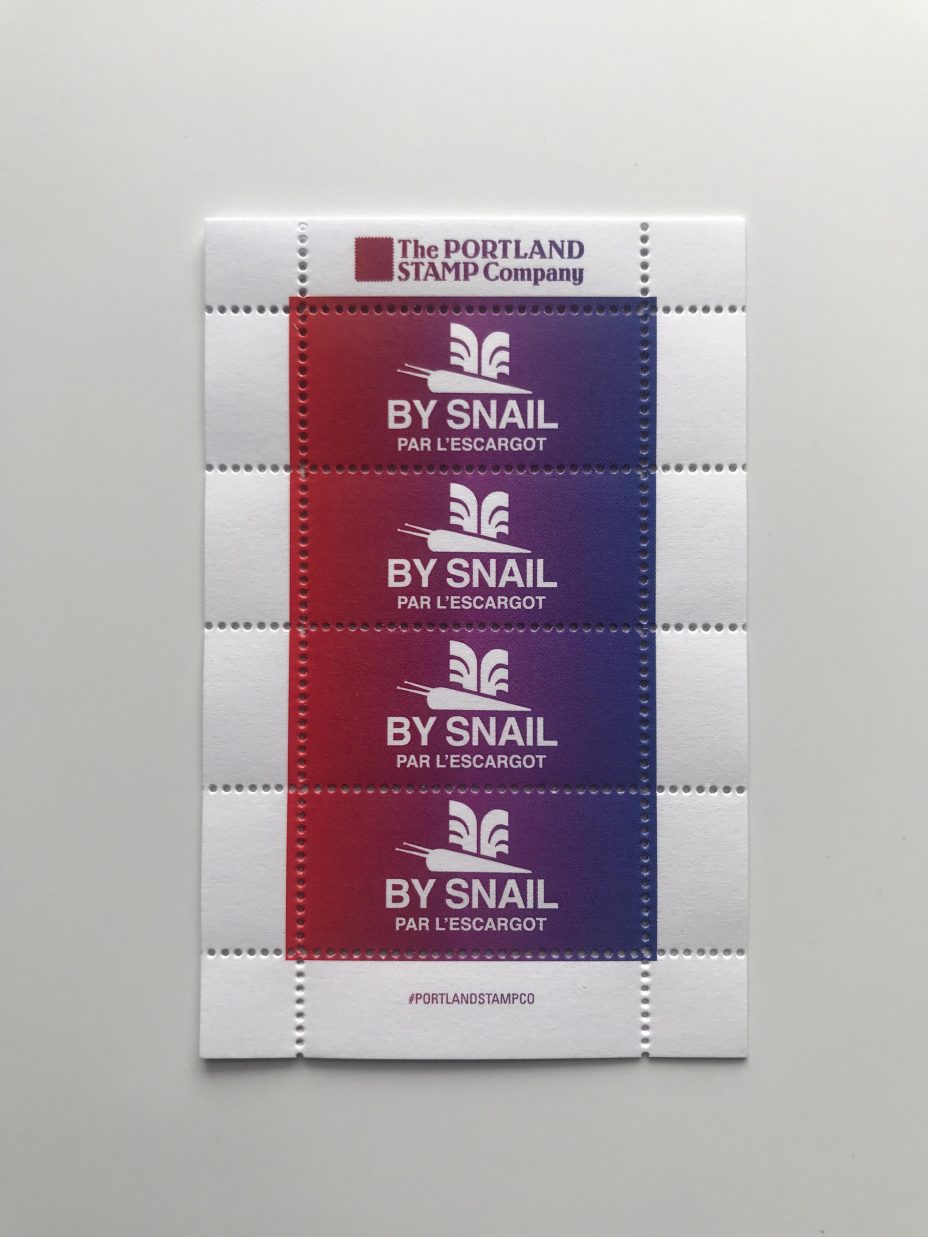 by snail gradient stamps red to blue