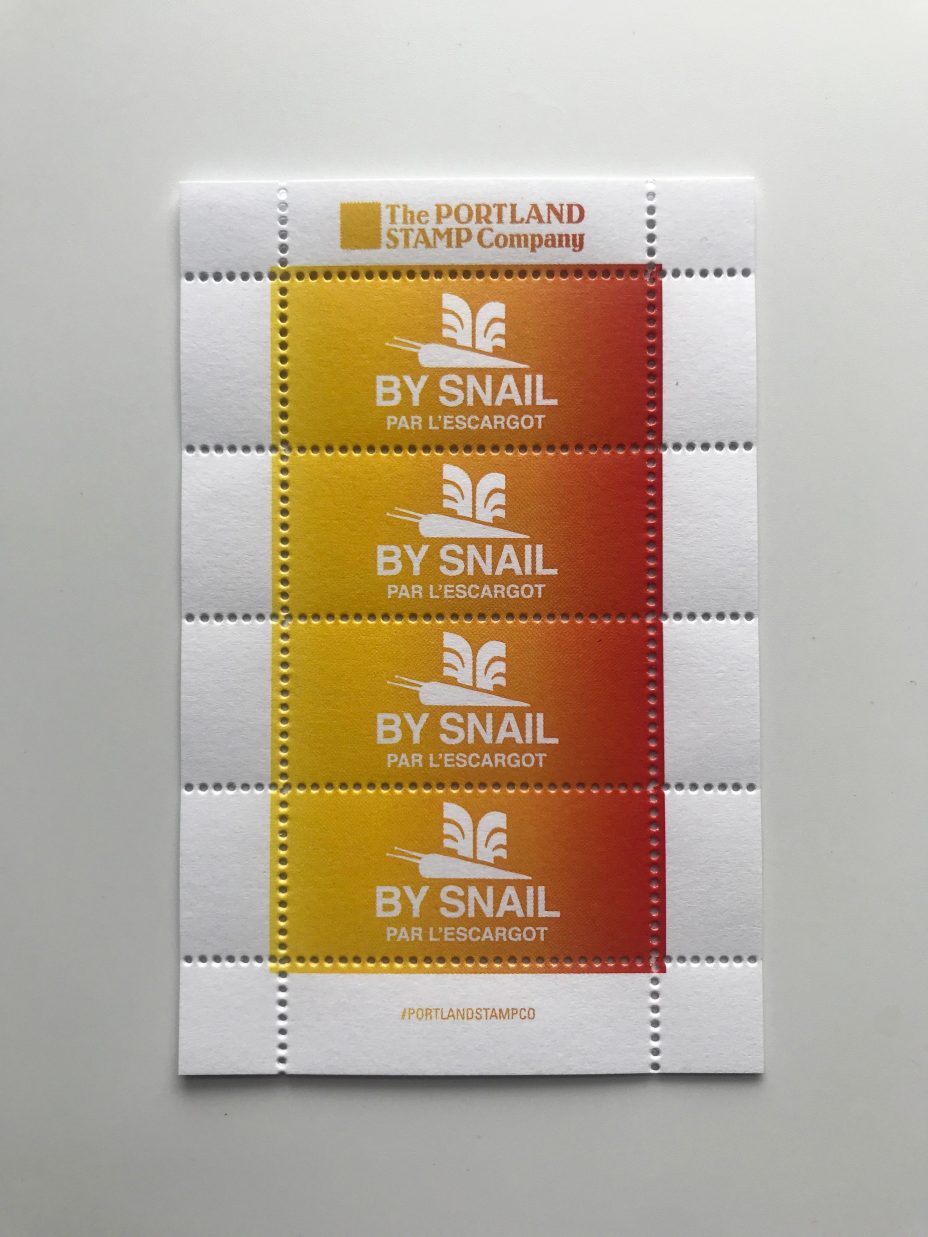 by snail gradient stamps yellow to red