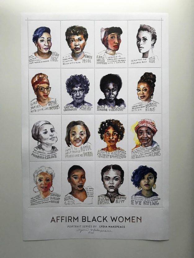 lydia makepeace affirm black women stamps full sheet