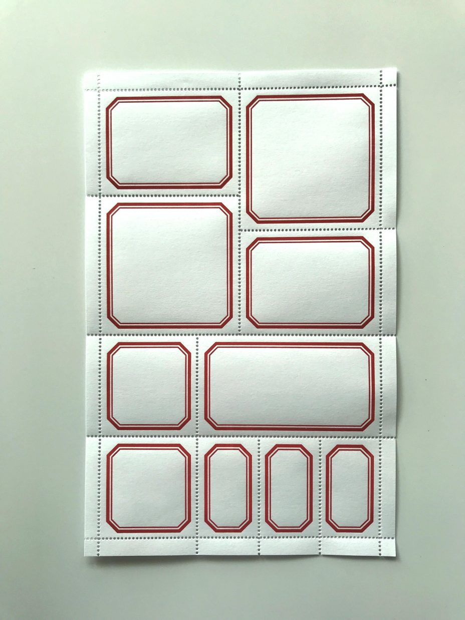 blank labels classic beveled red