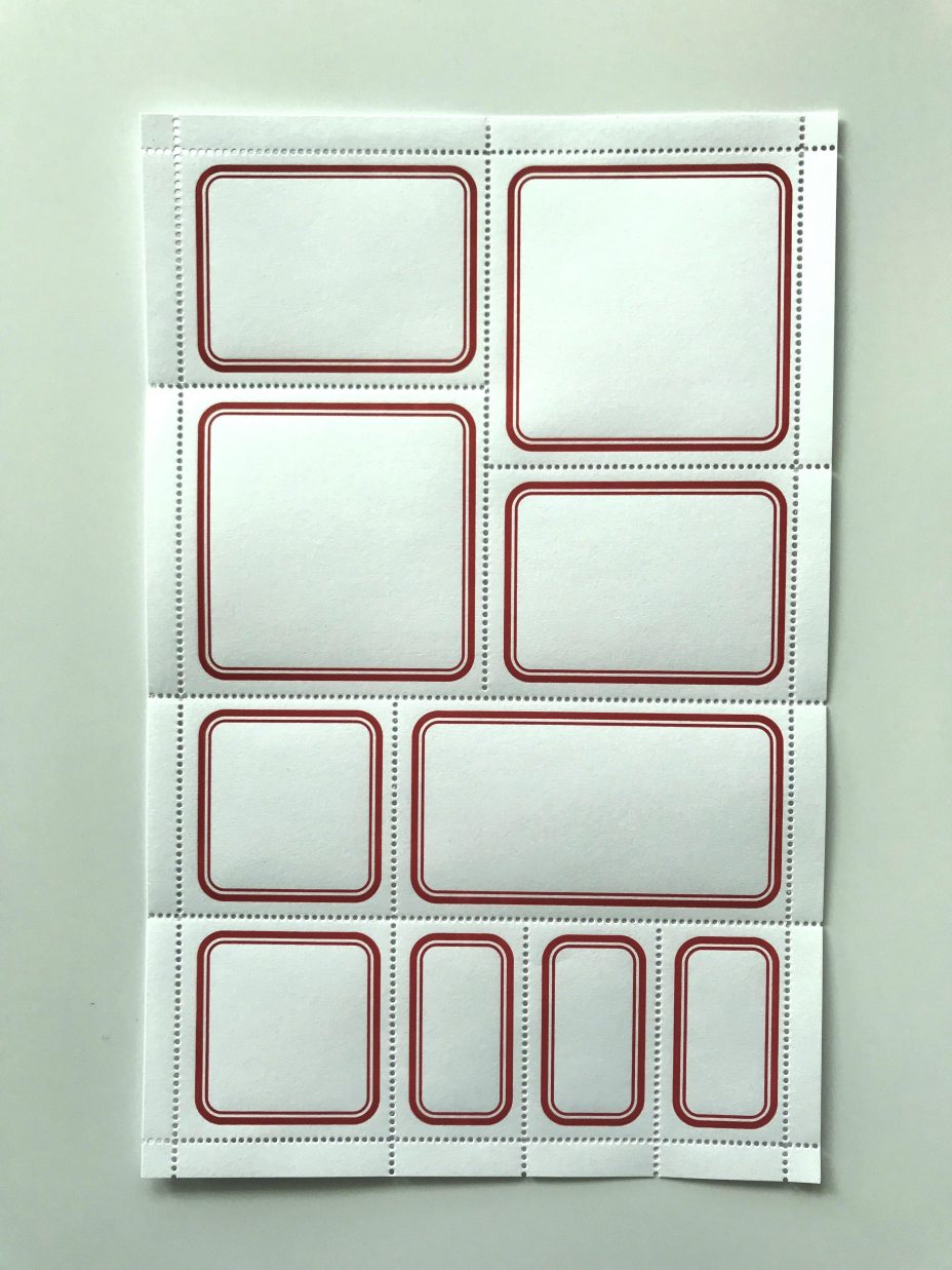 blank labels classic rounded red