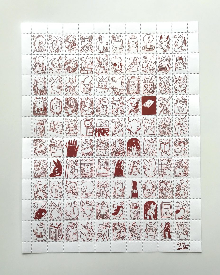 deth p sun creatures stamp sheet