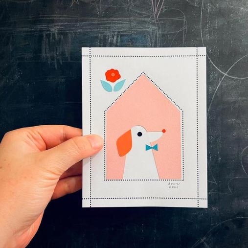 dawn cardona house blank stamp sheet with cut paper art