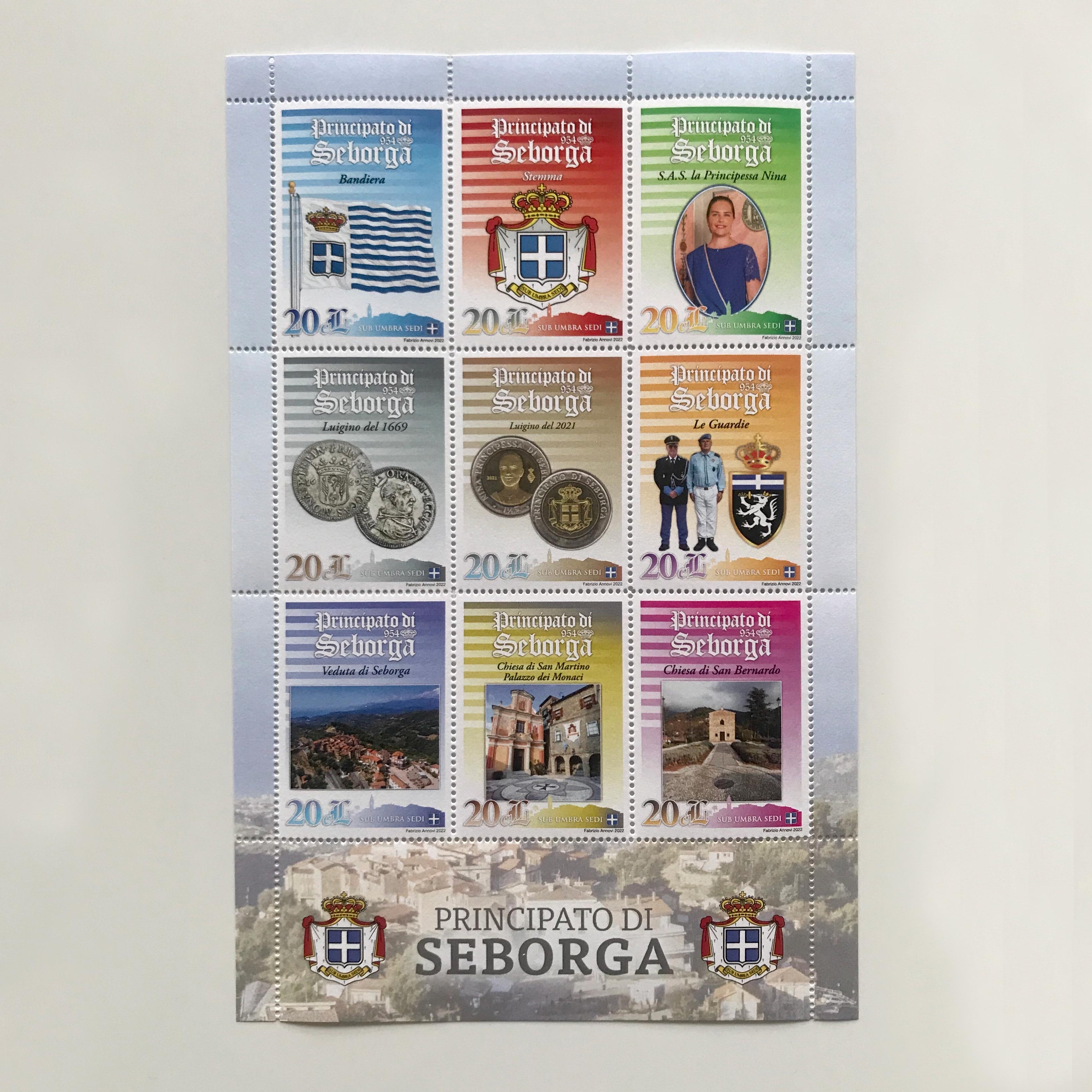 principality of seborga stamp sheet 2 2022
