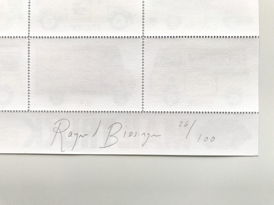 raymond besinger artist series signed sheet