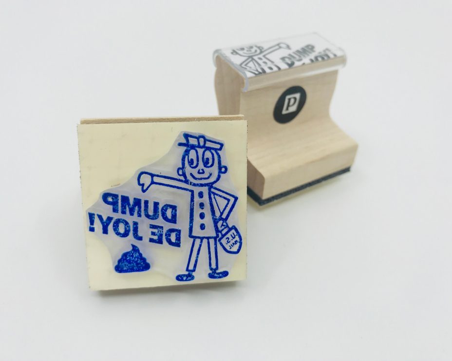 dump dejoy wooden handle rubber stamp