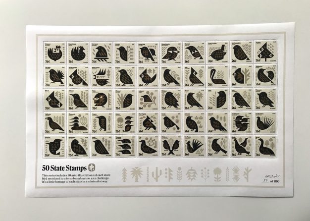 enthan fender 50 state bird stamps full sheet