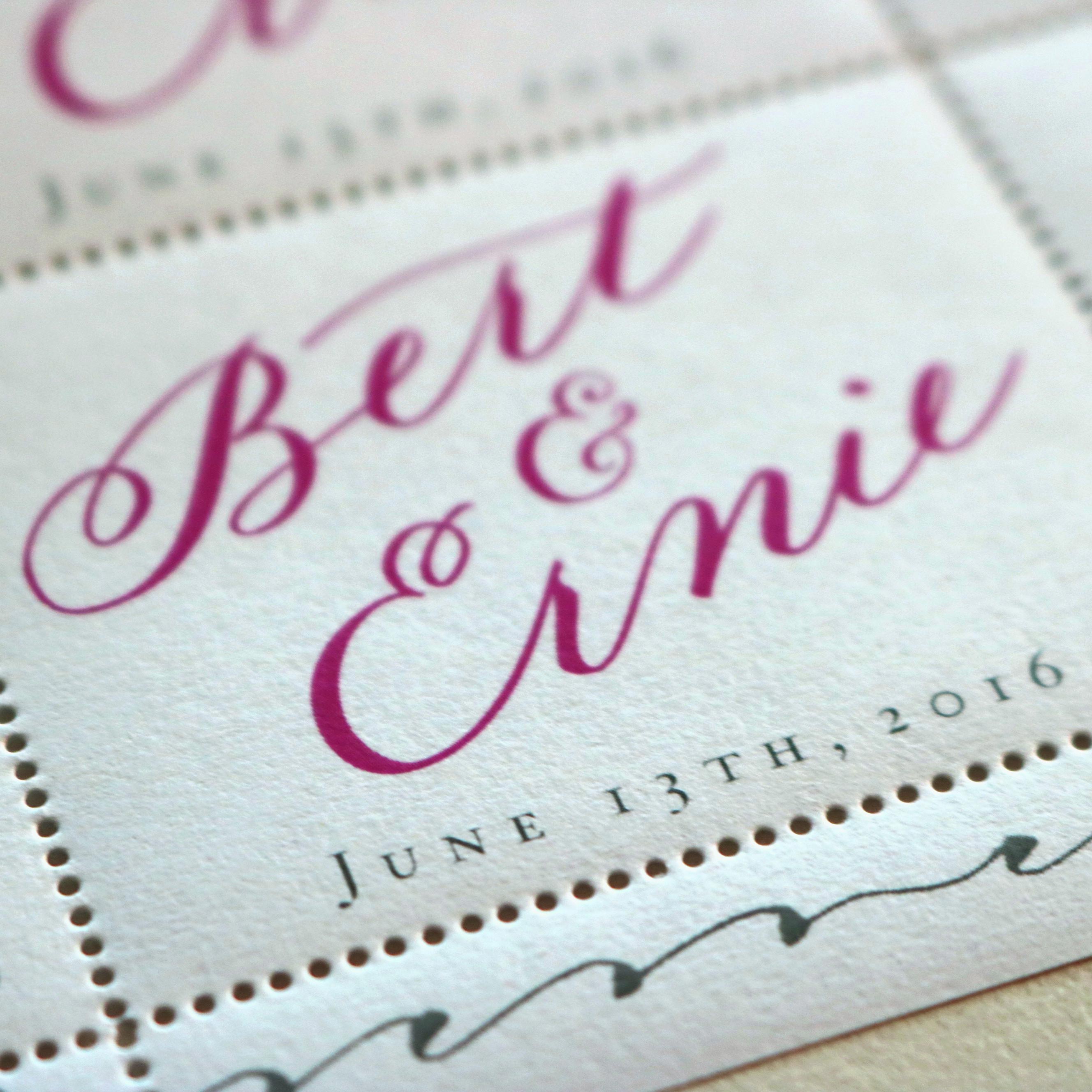 bert and ernie wedding stamps