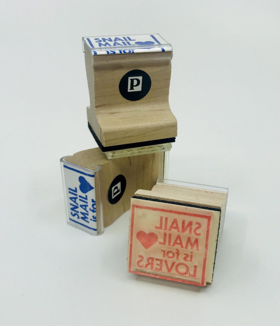 snail mail is for lovers rubber stamp stack