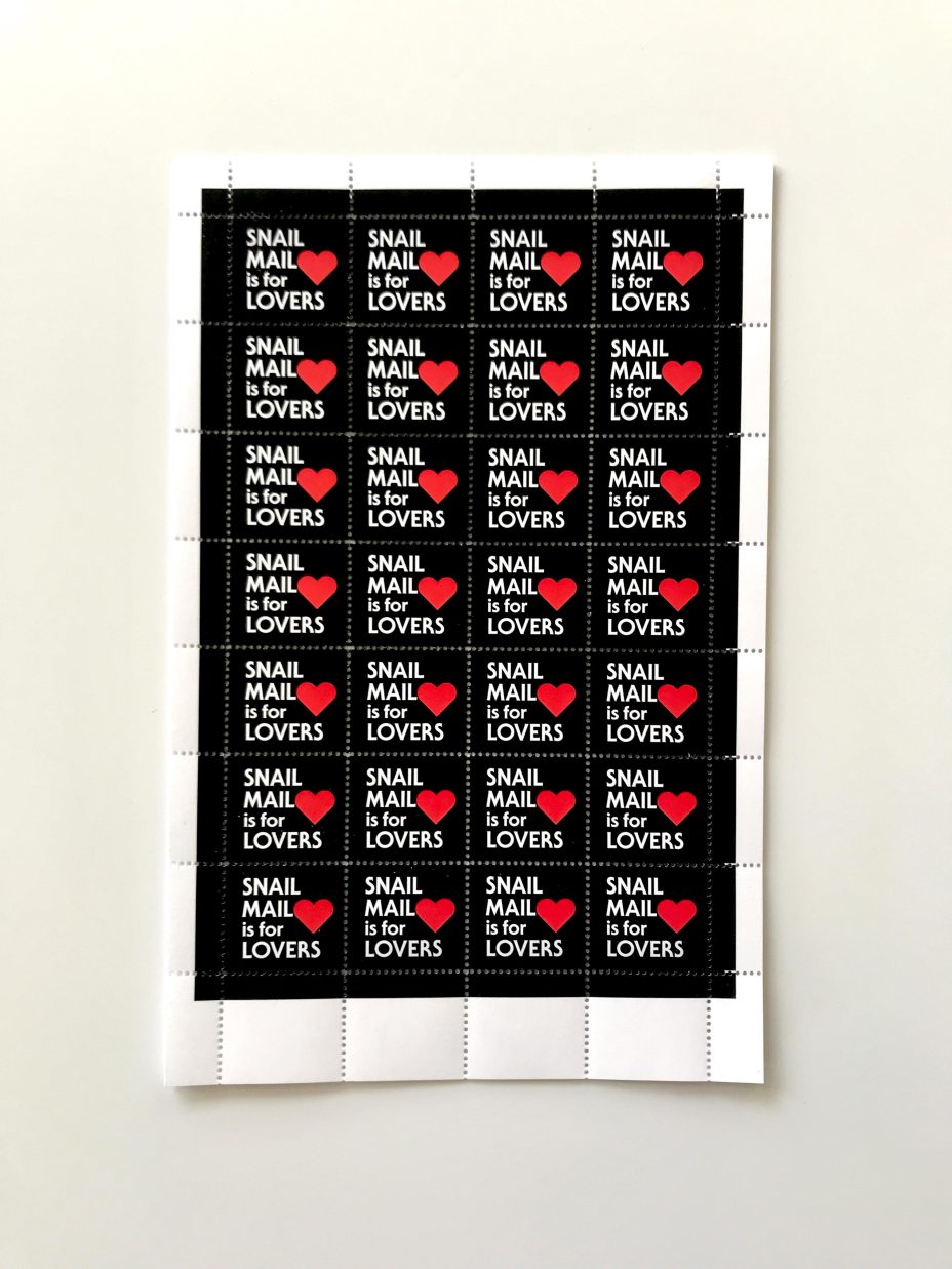 snail mail is for lovers stamps