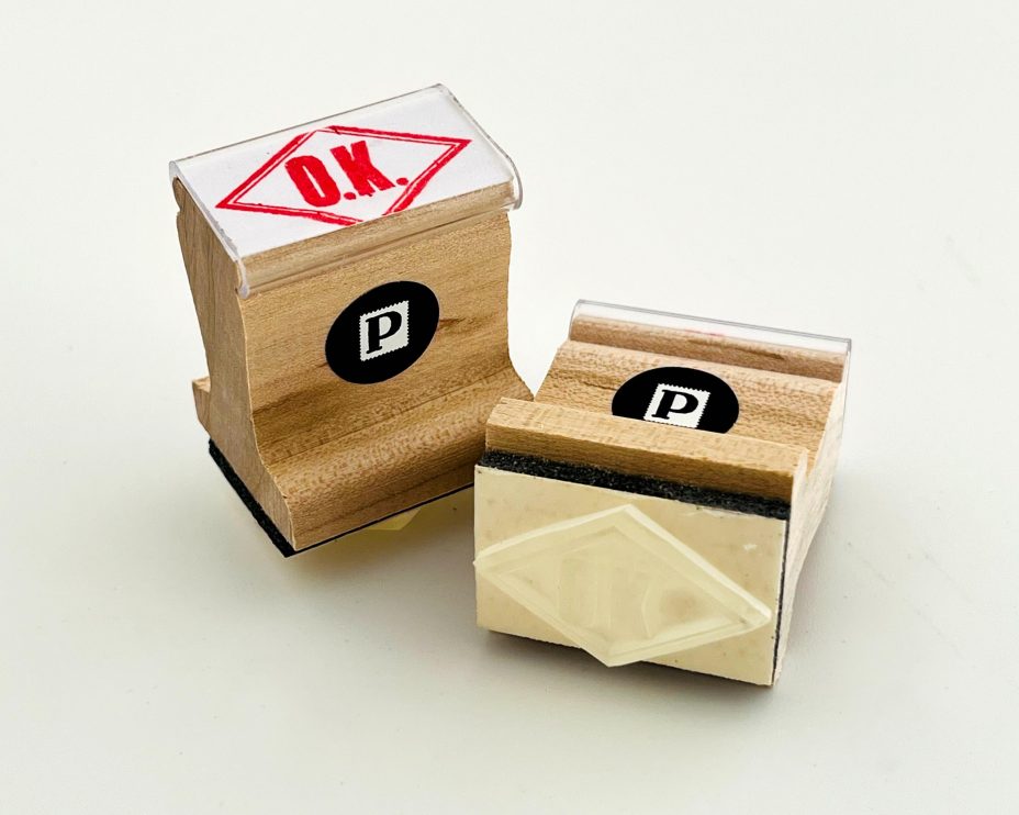 ok wooden handle rubber stamp