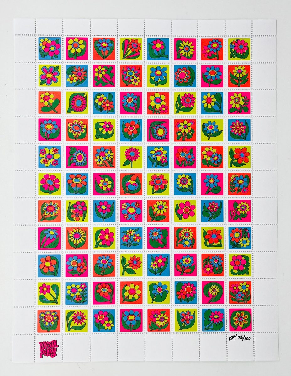 artist series 59 krista perry flower stamp sheet