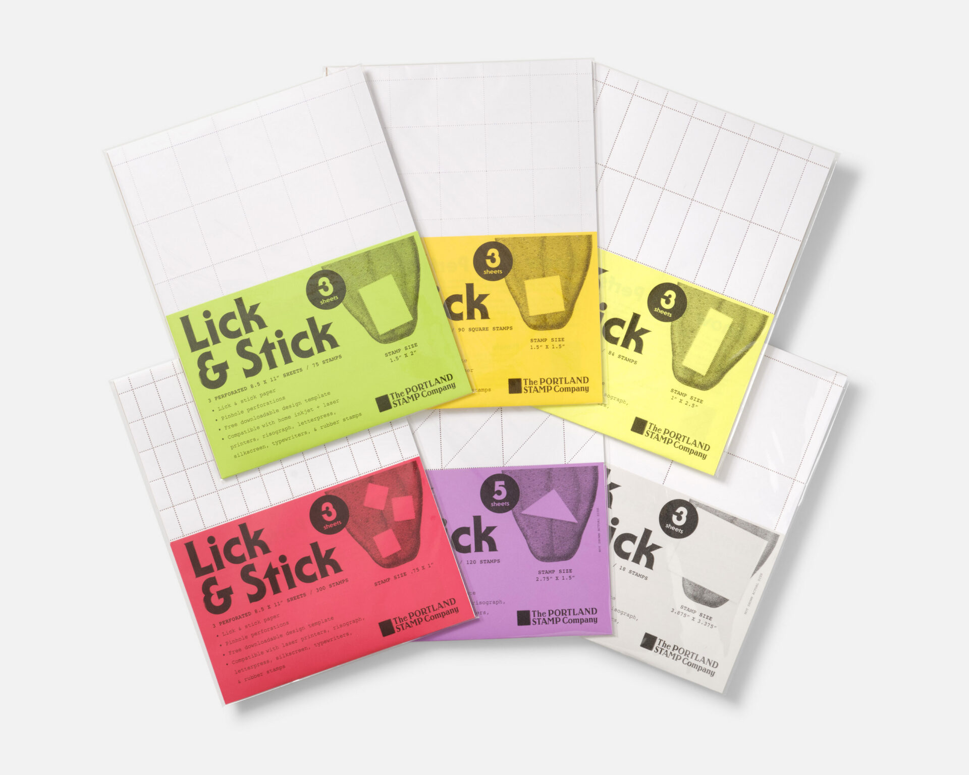 the portland stamp company lick and stick line 2